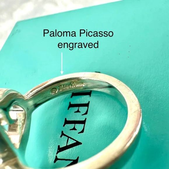 Tiffany & Co Paloma Picasso heart ring size 48 BEAUTIFUL 925 silver - Picture 4 of 12